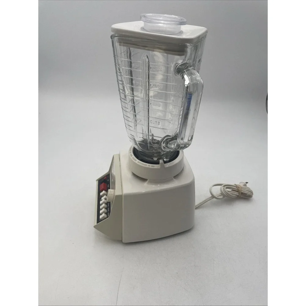 Vtg Oster 12 Speed Osterizer Blender #852-08B 5 Cup Glass Pitcher w/Instructions